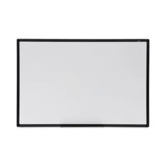 Universal® Design Series Deluxe Dry Erase Board, 36" x 24", White Surface, Black Anodized Aluminum Frame