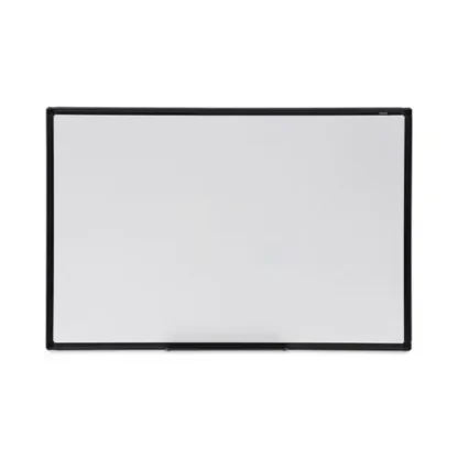 Universal® Design Series Deluxe Dry Erase Board, 36" x 24", White Surface, Black Anodized Aluminum Frame