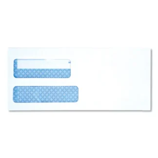 Universal® Double Window Business Envelope, #9, Square Flap, Self-Adhesive Closure, 3.88 x 8.88, White, 500/Box