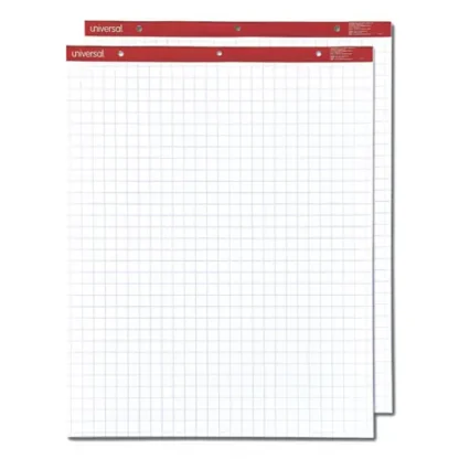 Universal™ Easel Pads/Flip Charts, Quadrille Rule (1 sq/in), 27 x 34, White, 50 Sheets, 2/Carton