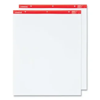 Universal™ Easel Pads/Flip Charts, Unruled, 27" x 34", White, 50 Sheets, 2/Carton