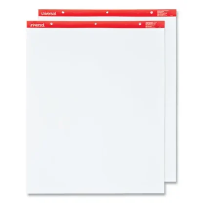 Universal™ Easel Pads/Flip Charts, Unruled, 27" x 34", White, 50 Sheets, 2/Carton