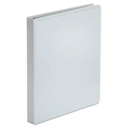 Universal® Economy Round Ring View Binder, 3 Rings, 1" Capacity, White, 12/Carton