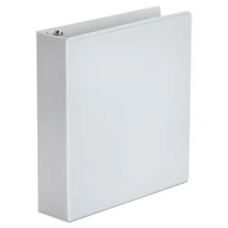 Universal® Economy Round Ring View Binder, 3 Rings, 2" Capacity, 11 x 8.5, White