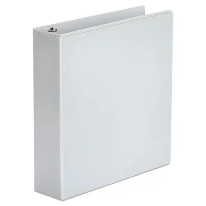 Universal® Economy Round Ring View Binder, 3 Rings, 2" Capacity, 11 x 8.5, White