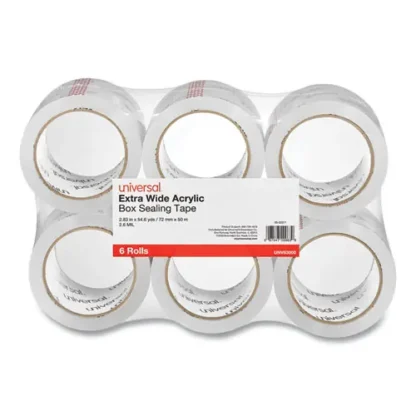 Universal® Extra-Wide Moving and Storage Packing Tape, 3" Core, 2.83" x 54.7 yd, Clear, 6/Pack