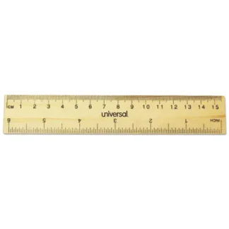 Universal® Flat Wood Ruler, Standard/Metric, 6" Long