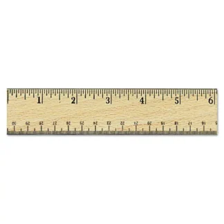 Universal® Flat Wood Ruler w/Double Metal Edge, Standard, 12" Long, Clear Lacquer Finish