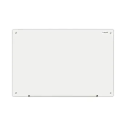 Universal® Frameless Glass Marker Board, 36" x 24", White Surface