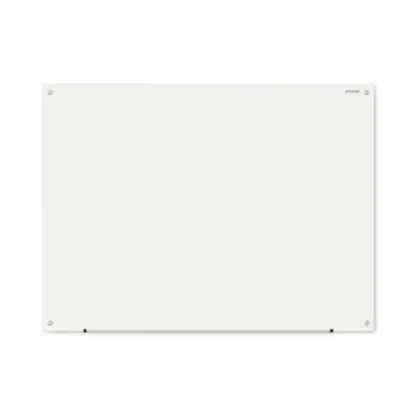 Universal® Frameless Glass Marker Board, 48" x 36", White Surface