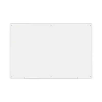 Universal® Frameless Glass Marker Board, 72" x 48", White Surface