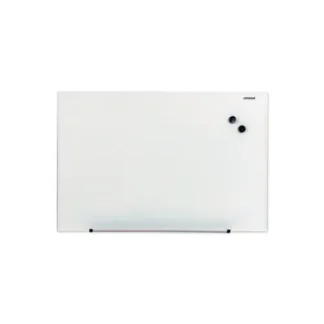 Universal® Frameless Magnetic Glass Marker Board, Translucent Frost, 36" x 24"