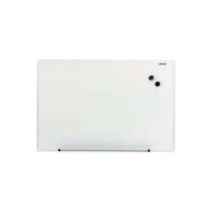 Universal® Frameless Magnetic Glass Marker Board, Translucent Frost, 36" x 24"