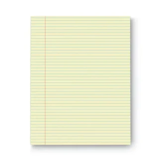 Universal® Glue Top Pads, Narrow Rule, 50 Sheets, Canary-Yellow, 8.5 x 11, Dozen
