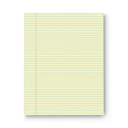 Universal® Glue Top Pads, Narrow Rule, 50 Sheets, Canary-Yellow, 8.5 x 11, Dozen
