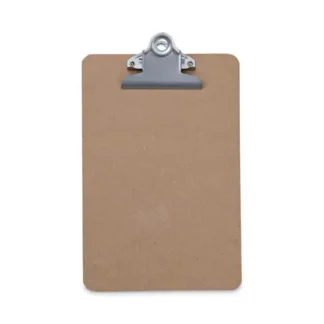 Universal® Hardboard Clipboard, 0.75" Clip Capacity, Holds 5 x 8 Sheets, Brown, 3/Pack