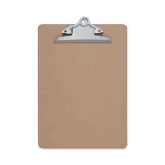 Universal® Hardboard Clipboard, Brown, 1.25" Clip Capacity, Holds 8.5 x 11 Sheets