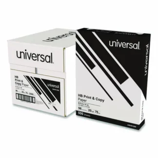 Universal® High-Bright Multipurpose Paper, 20 lb Bond Weight, 8.5 x 11, Bright White, 500 Sheets/Ream, 5 Reams/Carton