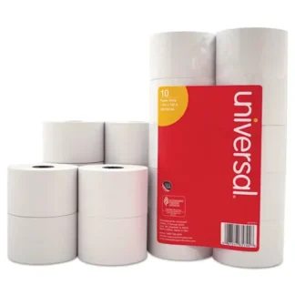 Universal® Impact and Inkjet Print Bond Paper Rolls, 0.5" Core, 1.75" x 138 ft, White, 10/Pack