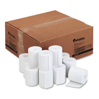 Universal® Impact and Inkjet Printing Bond Paper Rolls, 0.5" Core, 3" x 165 ft, White, 50/Carton