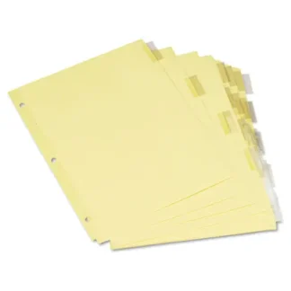 Universal® Insertable Tab Index, 5-Tab, Buff, Clear Tabs, 6 Sets