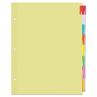 Universal® Insertable Tab Index, 8-Tab, 11 x 8.5, Buff, Assorted Tabs, 24 Sets