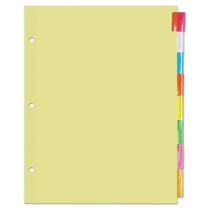 Universal® Insertable Tab Index, 8-Tab, 11 x 8.5, Buff, Assorted Tabs, 24 Sets