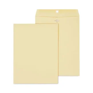 Universal® Kraft Clasp Envelope, #10 1/2, Square Flap, Clasp/Gummed Closure, 9 x 12, Brown Kraft, 100/Box