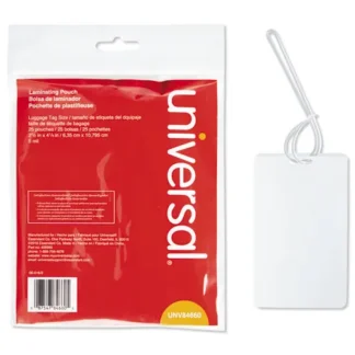 Universal® Laminating Pouches, 5 mil, 2.5" x 4.25", Gloss Clear, 25/Pack