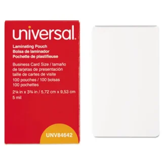 Universal® Laminating Pouches, 5 mil, 3.75" x 2.25", Gloss Clear, 100/Box