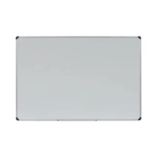 Universal® Magnetic Steel Dry Erase Marker Board, 72" x 48", White Surface, Satin Aluminum Frame