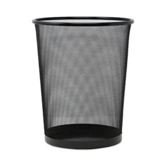 Universal® Mesh Wastebasket, Steel Mesh, Black, 18 qt