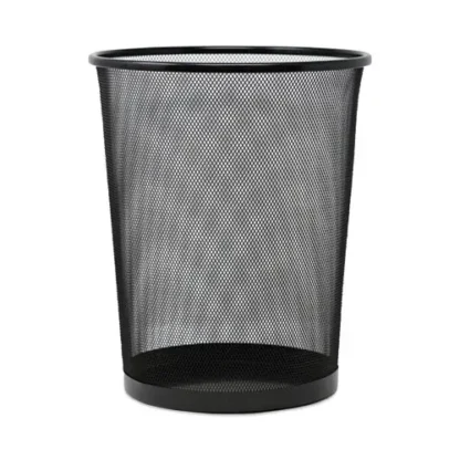 Universal® Mesh Wastebasket, Steel Mesh, Black, 18 qt