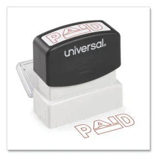 Universal® Message Stamp, PAID, Pre-Inked One-Color, Red