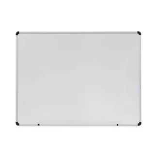 Universal® Modern Melamine Dry Erase Board with Aluminum Frame, 48" x 36", White Surface, Satin Aluminum Frame