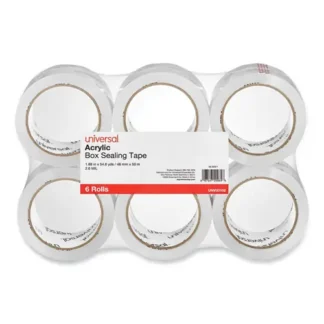 Universal® Moving and Storage Packing Tape, 3" Core, 1.88" x 54.6 yd, Clear, 6/Pack