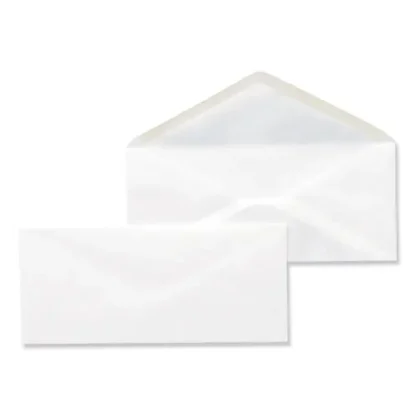 Universal® Open-Side Business Envelope, #10, Monarch Flap, Gummed Closure, 4.13 x 9.5, White, 500/Box