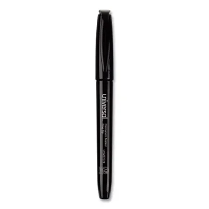 Universal™ Pen-Style Permanent Marker Value Pack, Fine Bullet Tip, Black, 60/Pack