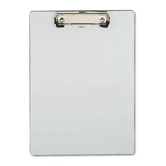 Universal® Plastic Brushed Aluminum Clipboard, Portrait Orientation, 0.5" Clip Capacity, Holds 8.5 x 11 Sheets, Silver