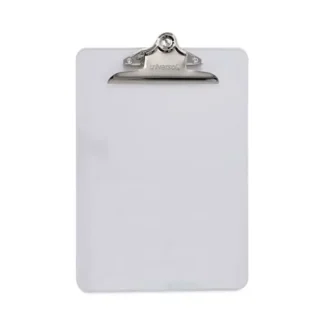 Universal® Plastic Clipboard with High Capacity Clip, Clear, 1.25" Clip Capacity, Holds 8.5 x 11 Sheets
