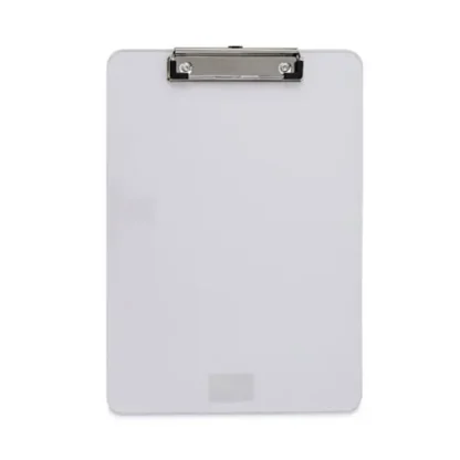 Universal® Plastic Clipboard with Low Profile Clip, Clear, 0.5" Clip Capacity, Holds 8.5 x 11 Sheets