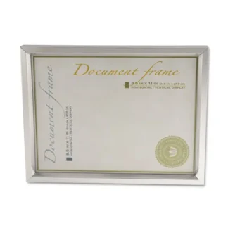 Universal® Plastic Document Frame, Metallic Silver, 8.5 x 11, Easel Back