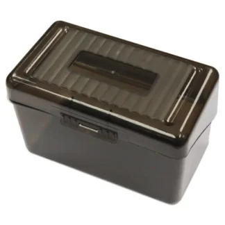 Universal® Plastic Index Card Boxes, Translucent Black, 2 Pack