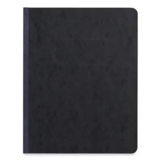 Universal® Pressboard Report Cover, Two-Piece Prong Fastener, 3" Capacity, 8.5 x 11, Black/Black
