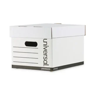 Universal® Professional-Grade Heavy-Duty Storage Boxes, Letter/Legal Files, White, 12/Carton