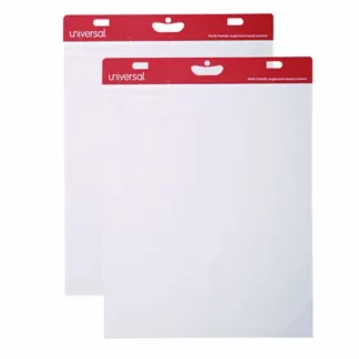 Universal® Renewable Resource Sugarcane Based Easel Pads, Unruled, 27 x 34, White, 50 Sheets, 2/Carton