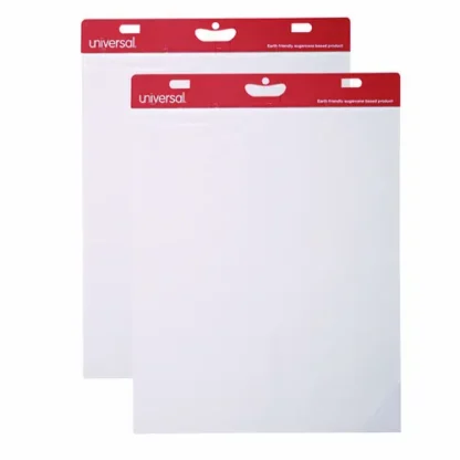 Universal® Renewable Resource Sugarcane Based Easel Pads, Unruled, 27 x 34, White, 50 Sheets, 2/Carton