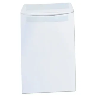 Universal® Self-Stick Open End Catalog Envelope, #1, Square Flap, Self-Adhesive Closure, 6 x 9, White, 100/Box