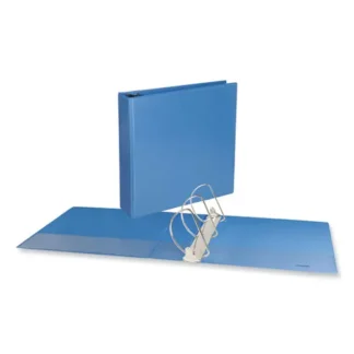 Universal® Slant D-Ring View Binder, 3 Rings, 3" Capacity, 11 x 8.5, Light Blue