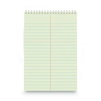 Universal® Steno Pads, Gregg Rule, Red Cover, 80 Green-Tint 6 x 9 Sheets